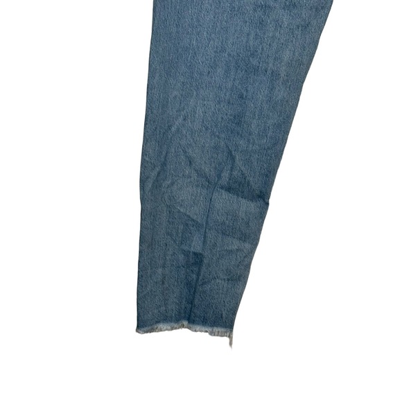 Riot Misguided Jeans High-Rise Mom Ripped Knee Ankle Destroyed Denim Blue Medium - Picture 6 of 11